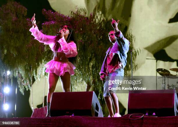 And Kendrick Lamar perform onstage during the 2018 Coachella Valley Music And Arts Festival at the Empire Polo Field on April 13, 2018 in Indio,...