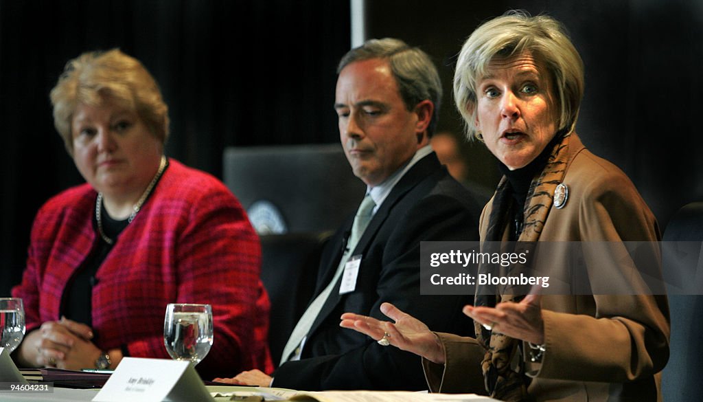 Amy Brinkley, a global risk executive with Bank of America, speaks ...