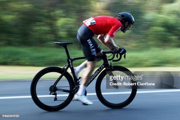 Luke Rowe of Wales competes during the Men's Road Race on day 10 of the Gold Coast 2018 Commonwealth Games at Currumbin Beachfront on April 14, 2018...