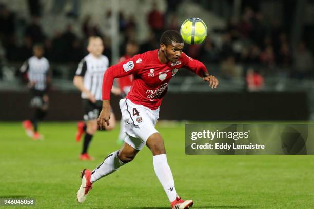 Santos Marlon of Nice during the Ligue 1 match between Angers SCO and OGC Nice at Stade Raymond Kopa on April 13, 2018 in Angers, .