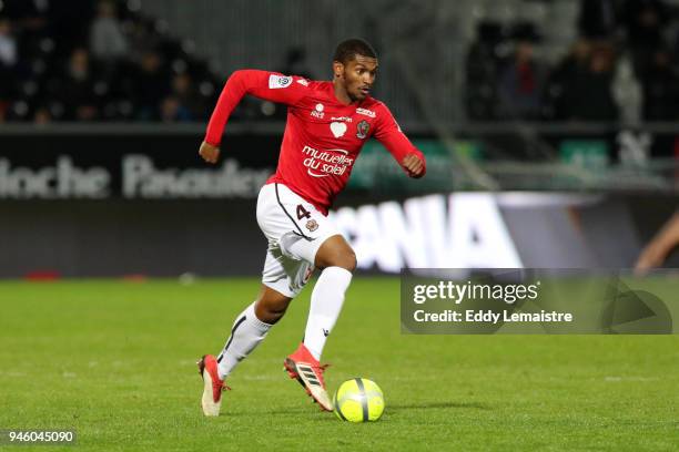 Santos Marlon of Nice during the Ligue 1 match between Angers SCO and OGC Nice at Stade Raymond Kopa on April 13, 2018 in Angers, .