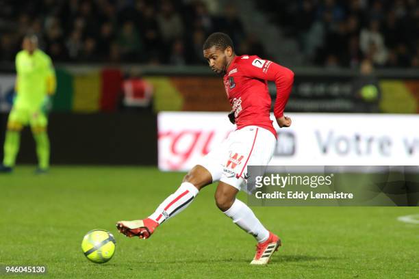 Santos Marlon of Nice during the Ligue 1 match between Angers SCO and OGC Nice at Stade Raymond Kopa on April 13, 2018 in Angers, .