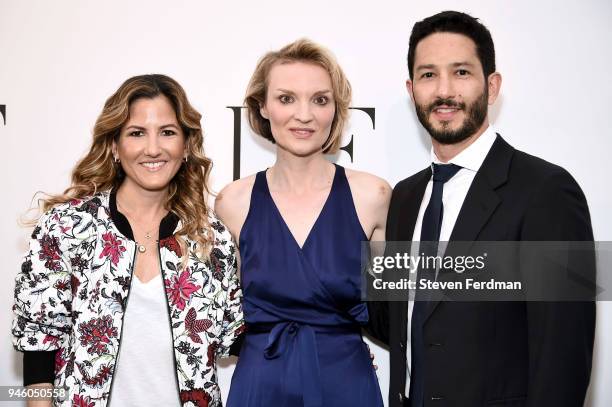 Ariela Suster, Alyse Nelson, and Andres Suster attend The 2018 DVF Awards at United Nations on April 13, 2018 in New York City.