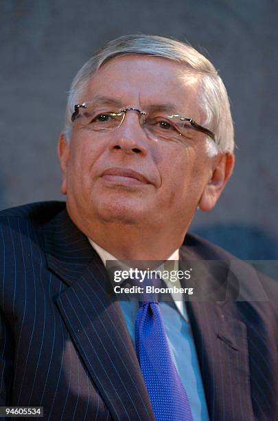 David Stern, commissioner of the National Basketball Association , attends a news conference in the Brooklyn borough of New York, Thursday, January...