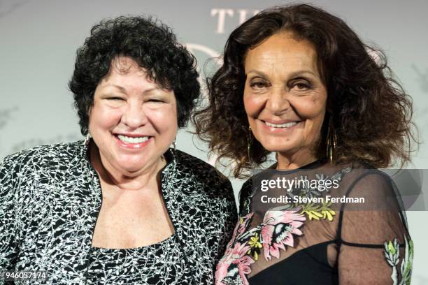 Sonia Sotomayor and Diane von Furstenberg attend The 2018 DVF Awards at United Nations on April 13, 2018 in New York City.