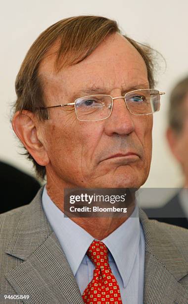 John Maasland, chairman of Auckland International Airport, attends a news conference announcing the construction of a second runway at the Auckland...