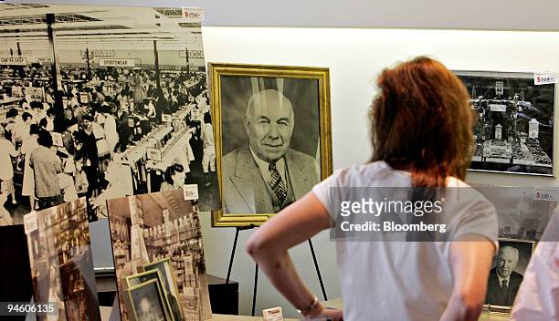 Photo of Kmart Corp. Founder Sebastian Spering Kresge sits on display during a preview of items to be auctioned from the Kmart corporate art...
