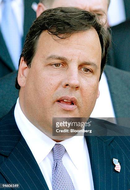 Attorney Christopher Christie holds a news conference on the steps of the Federal Courthouse in Camden, New Jersey, Tuesday, May 2007. U.S....