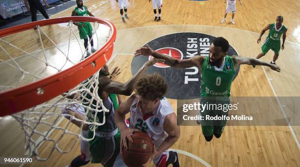 Dmitry Kulagin, #22 of Lokomotiv Kuban Krasnodar in action during the 7DAYS EuroCup Basketball Finals game two between Darussafaka Istanbul v...