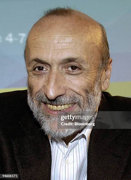 Carlo Petrini, president of Slow food International, pauses during a news conference at the "Salone del Gusto Exhibition," in Turin, Italy, on...