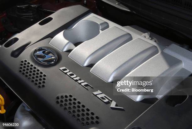 Hyundai's 2007 Elantra two-liter, four-cylinder engine is seen following its introduction to the motoring press, on Thursday, October 2006, in Santa...