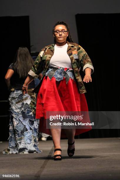 Models walk the runway at 12th Annual Santee High School Fashion Show at Los Angeles Trade Technical College on April 13, 2018 in Los Angeles,...