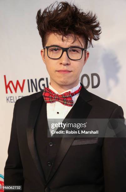 Actor Joshua Lee Young ttends the 12th Annual Santee High School Fashion Show at Los Angeles Trade Technical College on April 13, 2018 in Los...