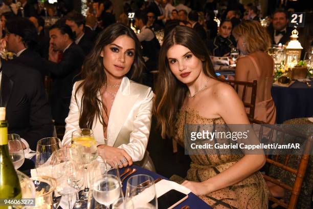 Thaila Ayala And Camila Queiroz attends the 2018 amfAR gala Sao Paulo at the home of Dinho Diniz on April 13, 2018 in Sao Paulo, Brazil.