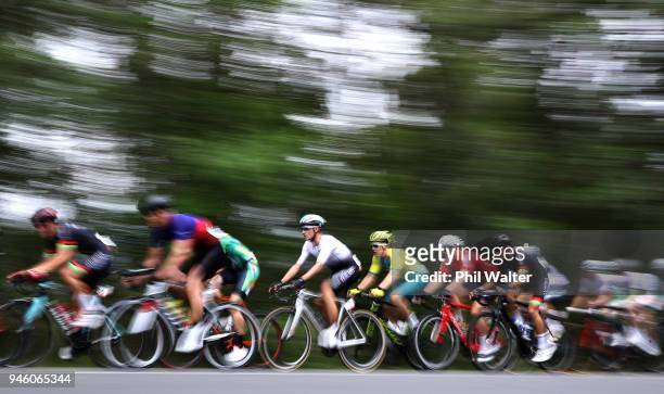 James Oram of New Zealand competes during the Road Race on day 10 of the Gold Coast 2018 Commonwealth Games at Currumbin Beachfront on April 14, 2018...
