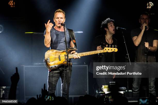 British singer Sting performs with his son Joe Sumner and the american band The Last Bandoleros at Fabrique. Milan , March 23, 2017