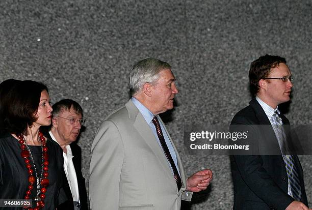 Conrad Black, former chairman of Hollinger International Inc., second from right, leaves the Everett McKinley Dirksen United States Courthouse after...