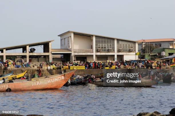 guinea: discovering the port of boulbinet - guinea stock-fotos und bilder