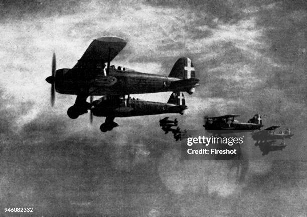 Second World War Italian air patrol biplane Caproni.