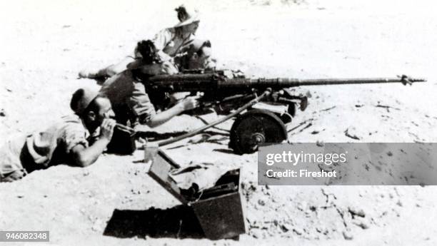 World War II-War in North Africa-1940 1943-Fascism-Italian Bersaglieri opened fire with a rifle Solothurn antitank 20 mm. This weapon was only...