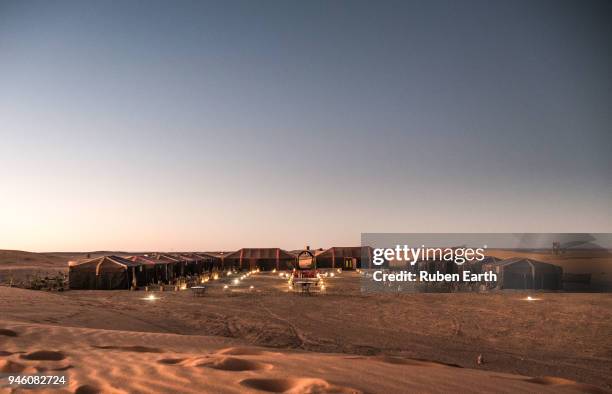 arabic haima tents lodge in the sahara desert - arabian tent stock pictures, royalty-free photos & images