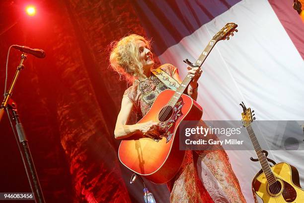 Patty Griffin performs in concert during the Mack, Jack & McConaughey Jack Ingram & Friends benefit concert at ACL Live on April 13, 2018 in Austin,...