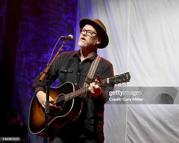 Shawn Mullins performs in concert during the Mack, Jack & McConaughey Jack Ingram & Friends benefit concert at ACL Live on April 13, 2018 in Austin,...