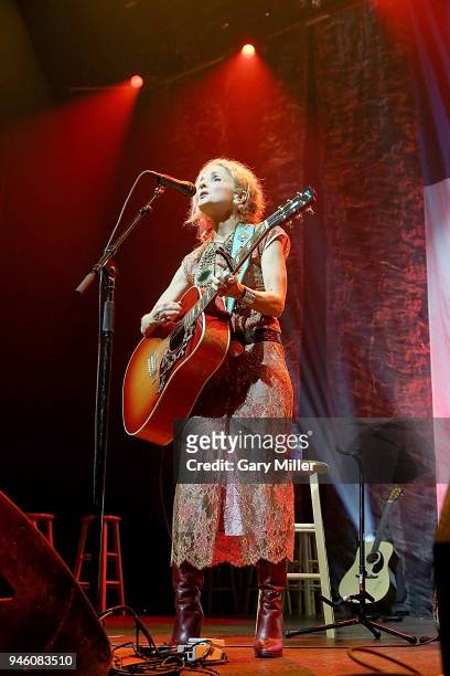Patty Griffin performs in concert during the Mack, Jack & McConaughey Jack Ingram & Friends benefit concert at ACL Live on April 13, 2018 in Austin,...