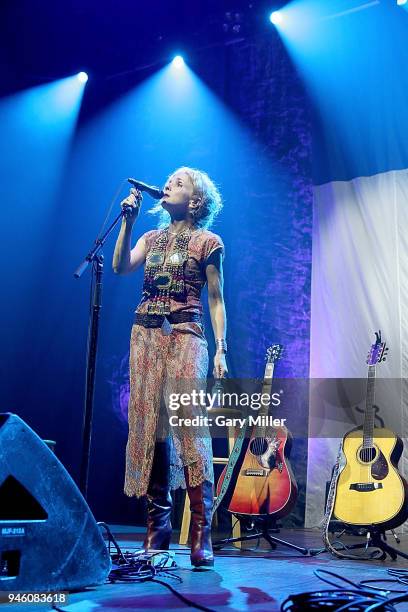 Patty Griffin performs in concert during the Mack, Jack & McConaughey Jack Ingram & Friends benefit concert at ACL Live on April 13, 2018 in Austin,...