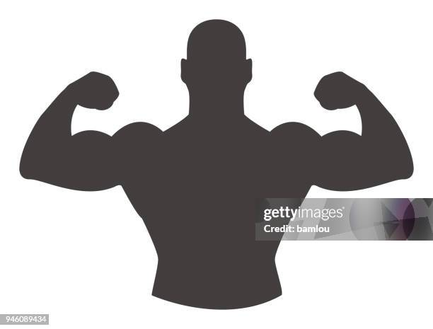 ilustraciones, imágenes clip art, dibujos animados e iconos de stock de armas de hombre fuerte hasta el icono - bíceps
