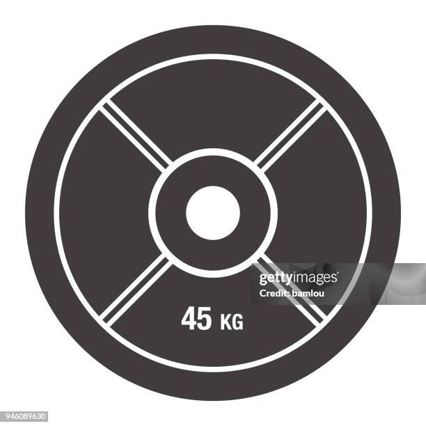 barbell plate icon - plate stock illustrations