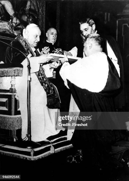 Rome in January 1962 Pope John XXIII signing the Bull of the Ecumenical Council. John XXIII called for an ecumenical council fewer than ninety years...