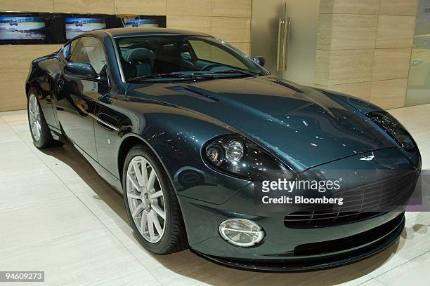 An Aston Martin Vanquish S, is seen on the second day of the media preview for the Geneva International Motor Show at the Palexpo conference center...
