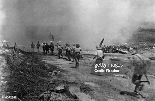 Battle of Dien Bien Phu-1954 Dien Bien Phu, attack arrow through Muong Thanh Airport.