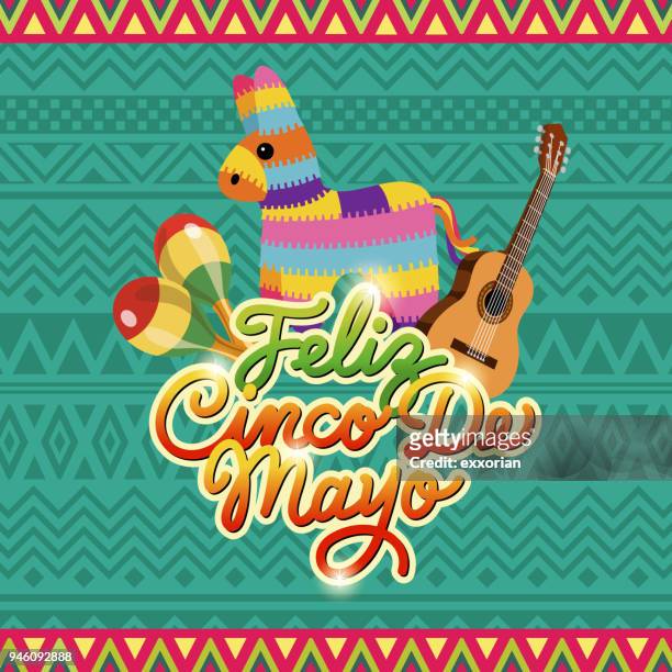 ilustrações, clipart, desenhos animados e ícones de cinco de mayo fiesta de piñata - chilli con carne