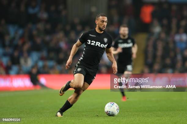 Kemar Roofe of Leeds United during the Sky Bet Championship match between Aston Villa and Leeds United at Villa Park on April 13, 2018 in Birmingham,...