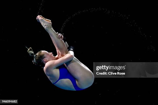 Julia Vincent of South Africa competes in the Women's 3m Springboard Diving Final on day 10 of the Gold Coast 2018 Commonwealth Games at Optus...