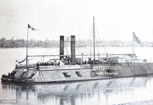 American Civil war-1861 1865 USS Baron DeKalb was a City class ironclad gunboat constructed for the Union Navy by James B. Eads during the American...