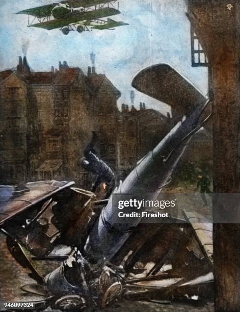 German airmen's fate after battle of the skies. A trilling duel in the air between a British airman and a German was witnessed nesr Zeebrugge...
