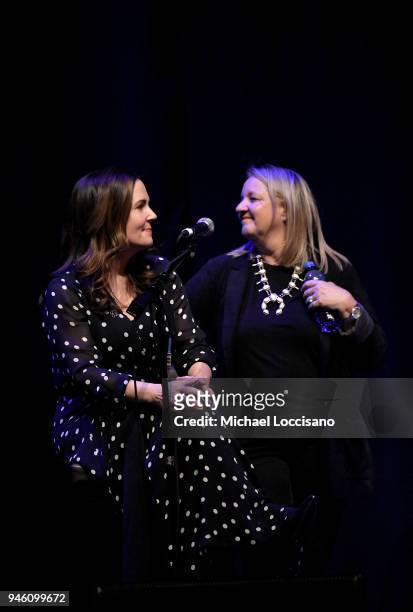 Lori McKenna and Liz Rose perform onstage during ACM Stories, Songs & Stars: A Songwriter's Event Benefiting ACM Lifting Lives at The Joint inside...