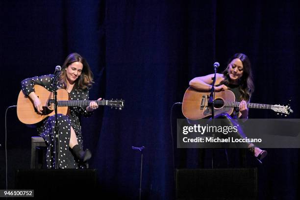 Lori McKenna and Hillary Lindsey perform during ACM Stories, Songs & Stars: A Songwriter's Event Benefiting ACM Lifting Lives at The Joint inside the...