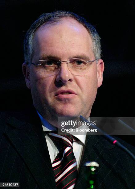 Harald Ludanek, member of the board of Skoda Auto AS, speaks at the full-year results press conference Thursday, Feb. 22, 2007 in Mlada Boleslav,...