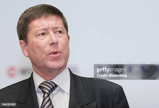 Jorma Halonen, deputy chief executive officer of Volvo AB, speaks during a news conference in Tokyo, Japan, on Tuesday, Feb. 20, 2006. Volvo AB,...
