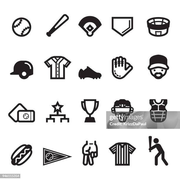 ilustraciones, imágenes clip art, dibujos animados e iconos de stock de iconos de béisbol 2018 - béisbol