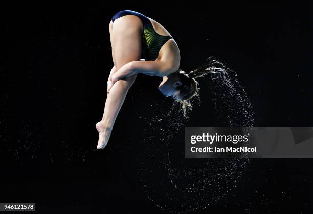 Nur Dhabitah Sabri of Malaysia competes in the Women's 3m Springboard final during Diving on day 10 of the Gold Coast 2018 Commonwealth Games at...
