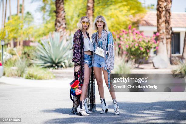 Nina Suess wearing Louis Vuitton boots, Kimono Camilla, Levis shorts, cropped off shoulder top aq aq, Les Petits Joueurs bag, Aigner strap, Dior...