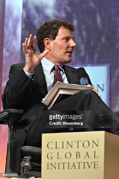 Nicholas Kristof, columnist for the New York Times, speaks at the Clinton Global Initiative in New York, U.S., on Wednesday, Sept. 26, 2007. The...