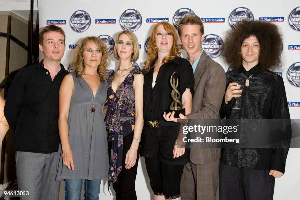 The Basquait Strings pose backstage at the annual Nationwide Mercury Prize music awards ceremony at the Grosvenor House Hotel, in London, U.K., on...