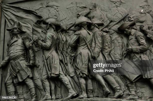 The American Revolutionary War . The Washington Monument. Sculpted by Rudolf Siemering . Detail. Philadelphia, Pennsylvania, USA.