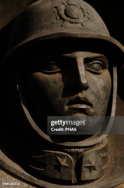 Monument to Financial Guard Deads for Patria during WWI, 1930 by Amleto Cataldi . Detail. Rome, Italy.